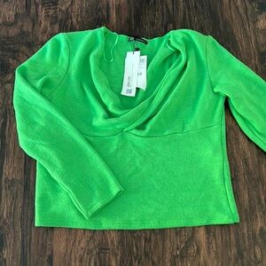 Zara green cropped sweater